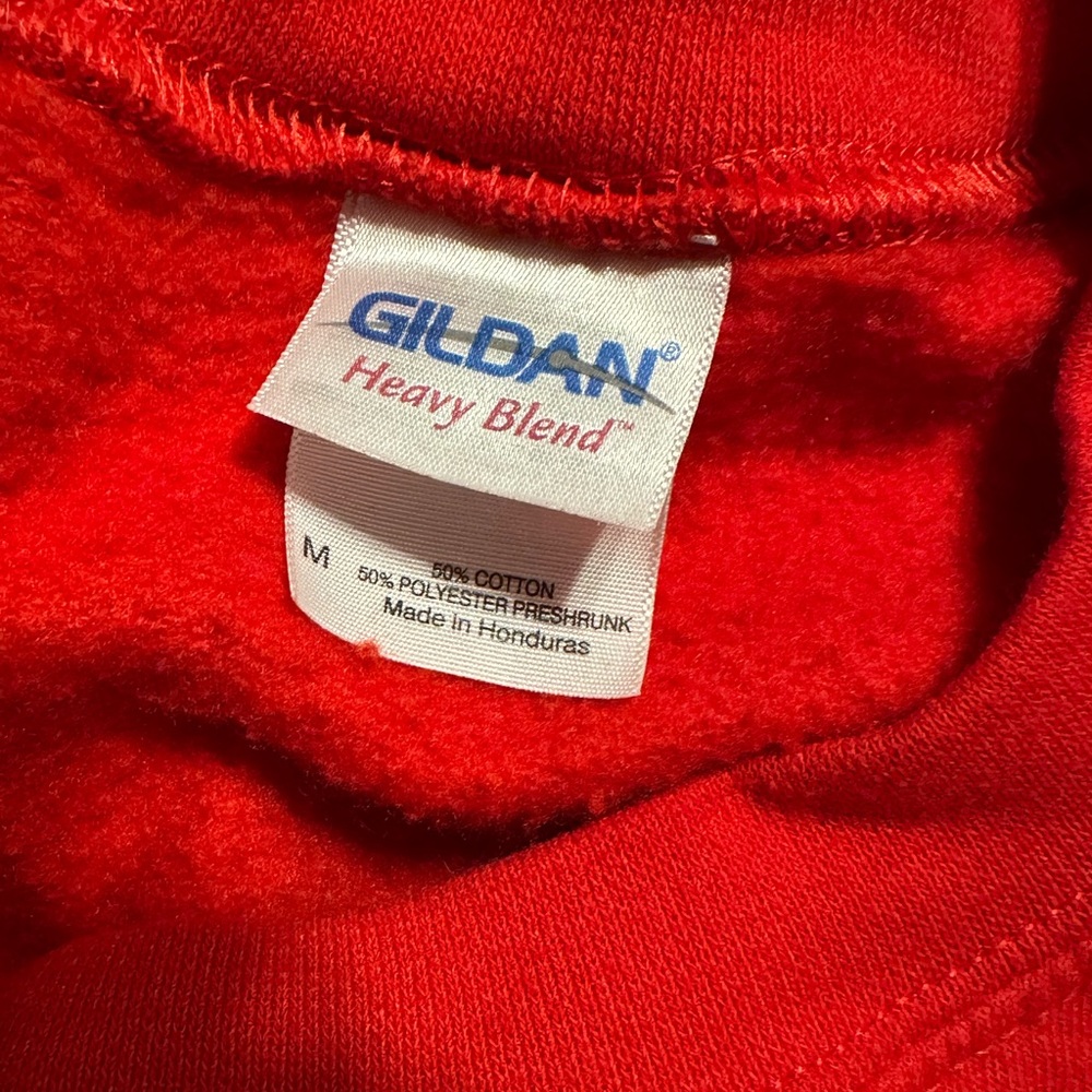Gildan Red Crewneck Christmas Tree “Ugly Sweater”, Size: Medium - Picture 2 of 3